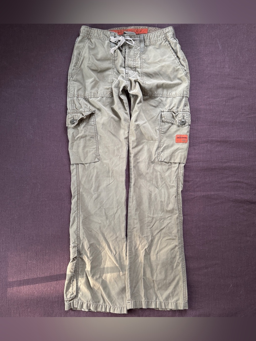 Vintage Y2K Abercrombie & Fitch Cargo Pants Low Rise Slouchy Olive Green Size 2